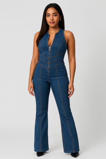 Women's Denim Jumpsuit – Versatile & Elegant for Spring & Summer