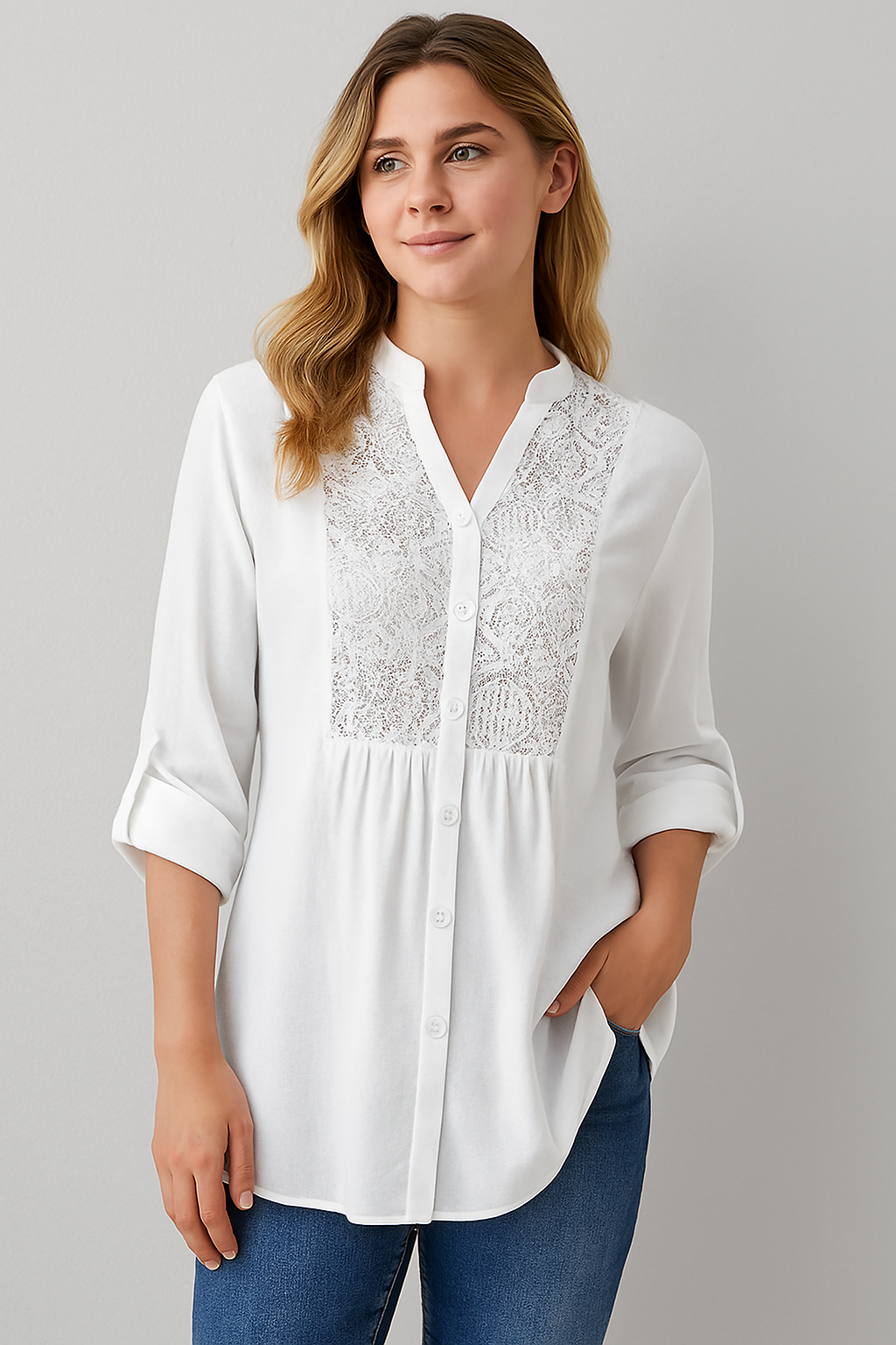 Women's Blouse – Long, Elegant & with Puff Sleeves