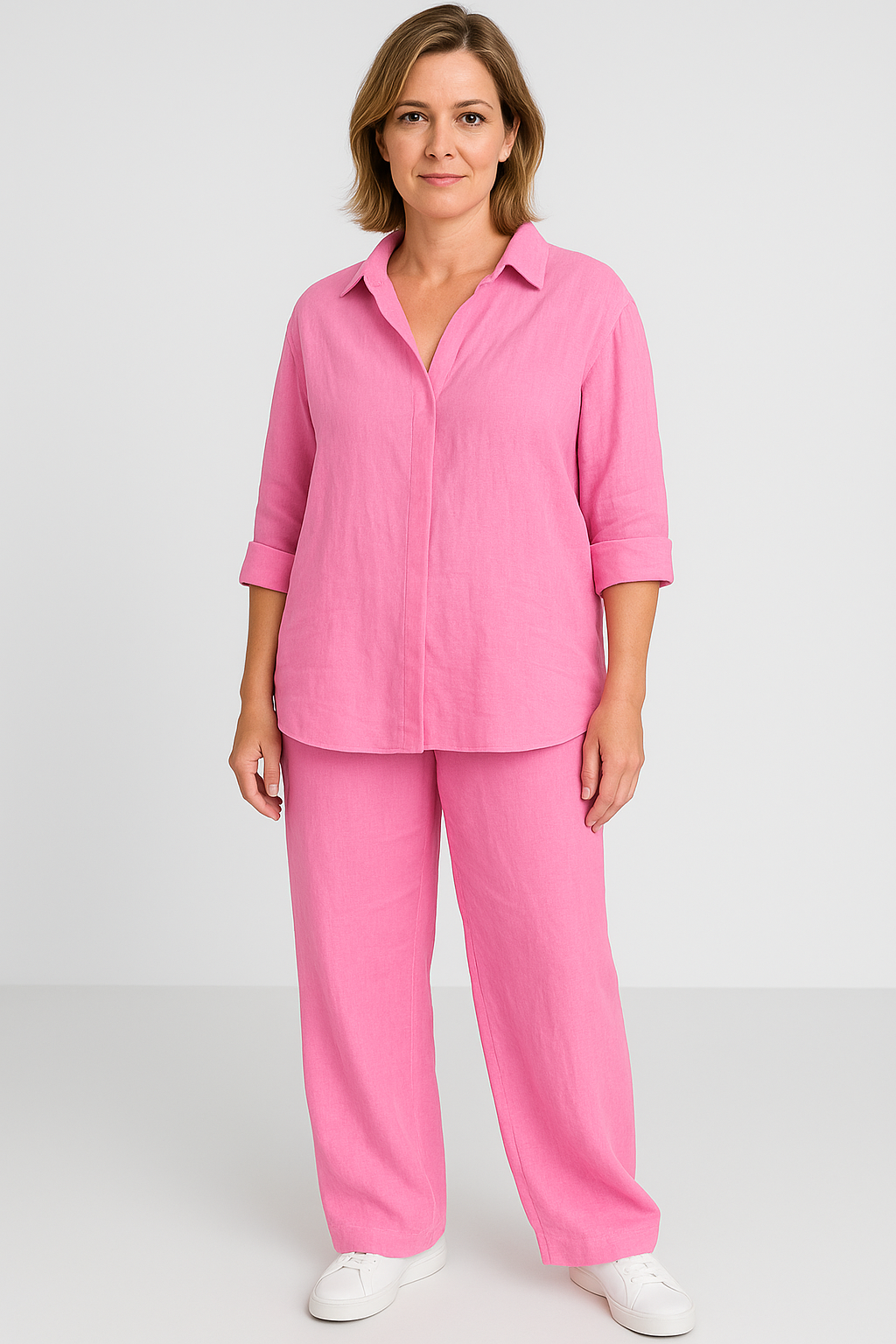 Women’s Two-Piece Set – Linen Look, Airy & Elegant