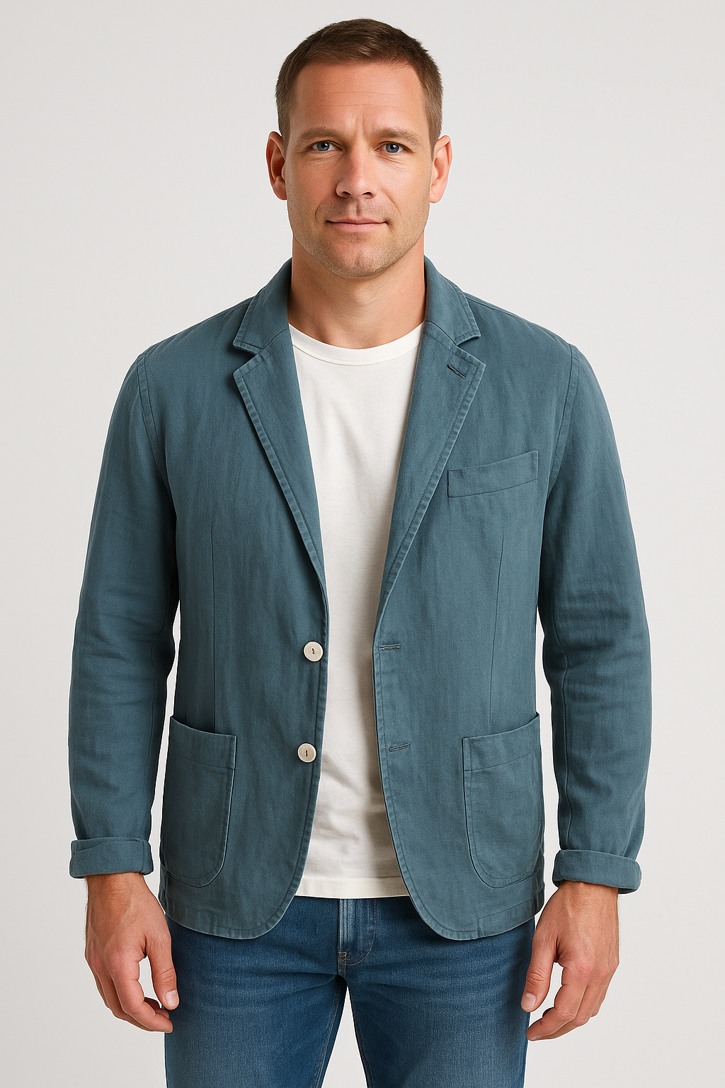 Men’s Jacket – Linen Look, Timeless & Breathable