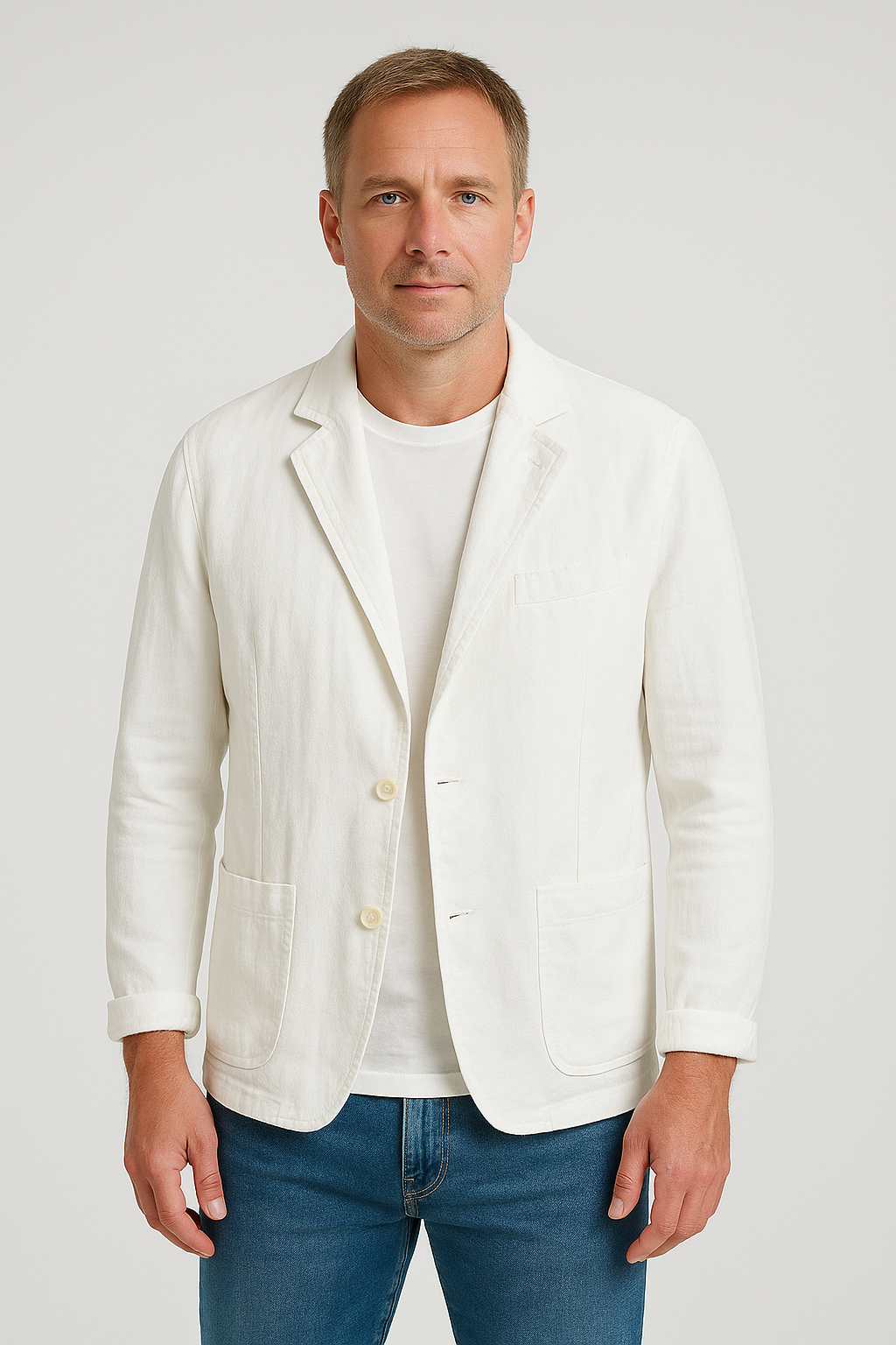 Men’s Jacket – Linen Look, Timeless & Breathable