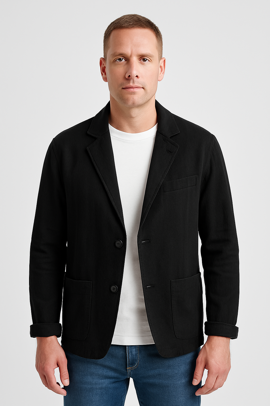 Men’s Jacket – Linen Look, Timeless & Breathable