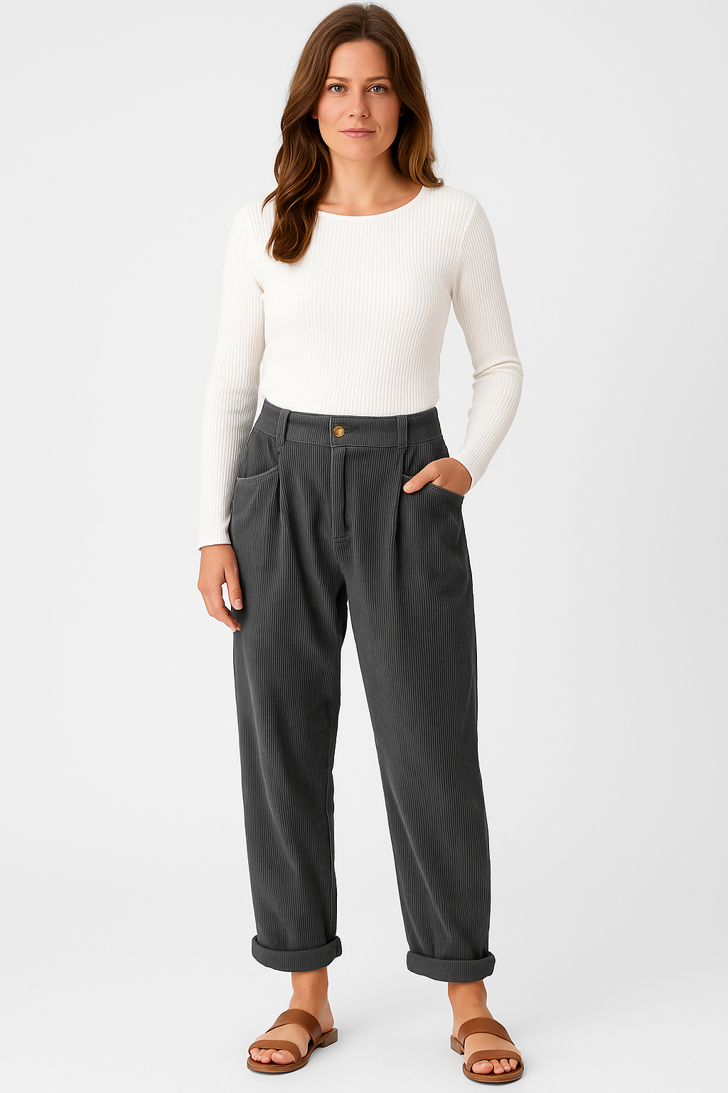Women’s Trousers – Corduroy Design, Stylish & Premium Quality