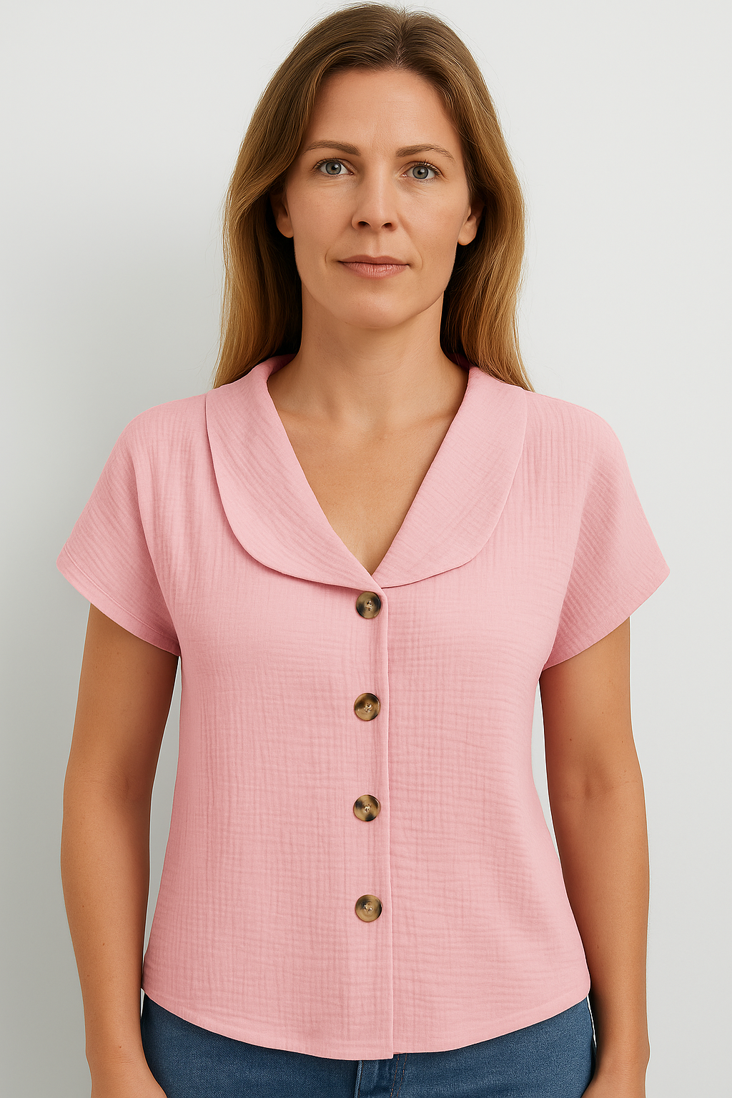 Women’s Blouse – Classic Collar Style, Elegant & Versatile