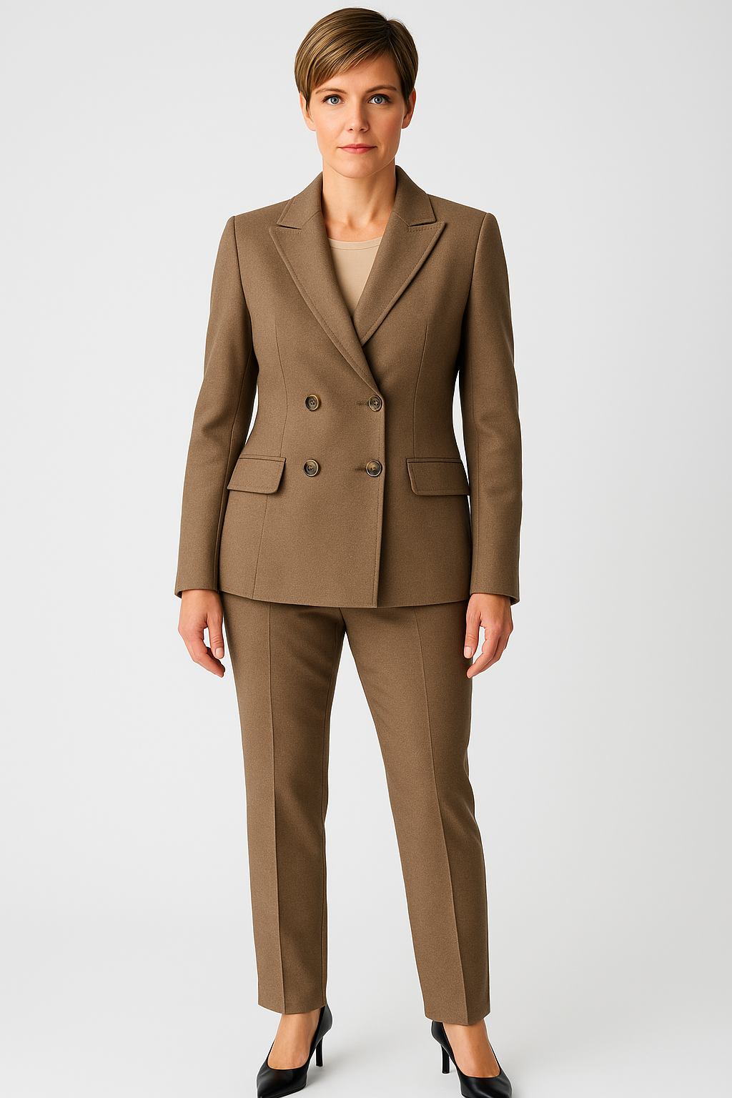 Women’s Two-Piece Set – Blazer Style, Elegant & Figure-Flattering