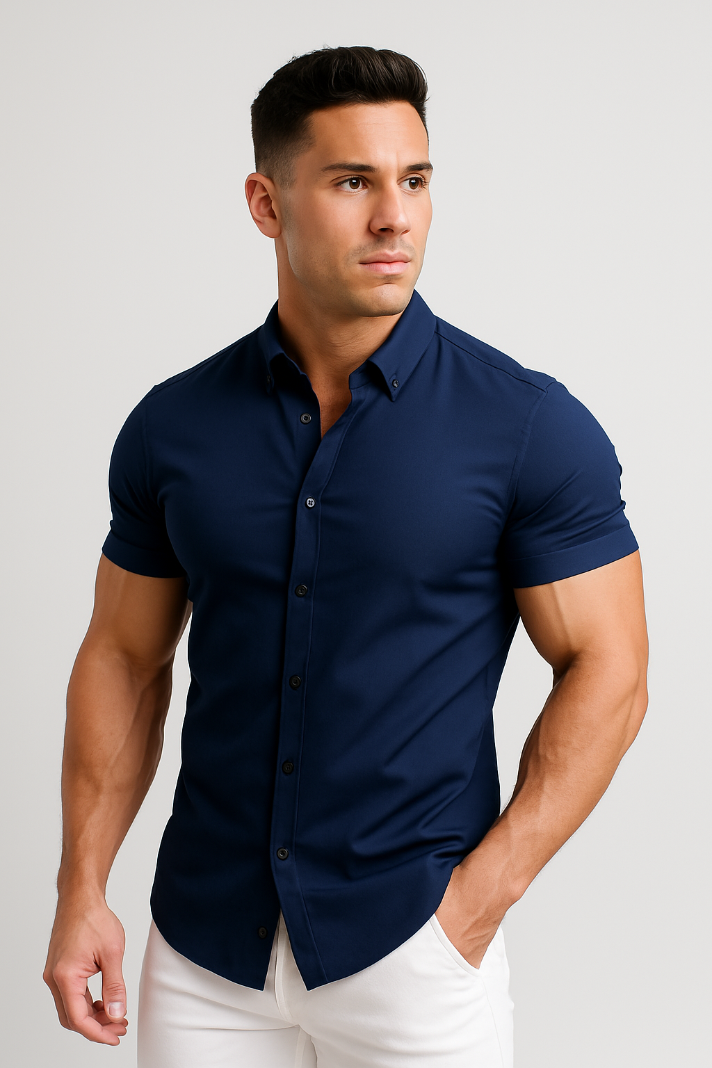 Men's Short Sleeve Shirt – Stretch Fabric for Perfect Fit & Style