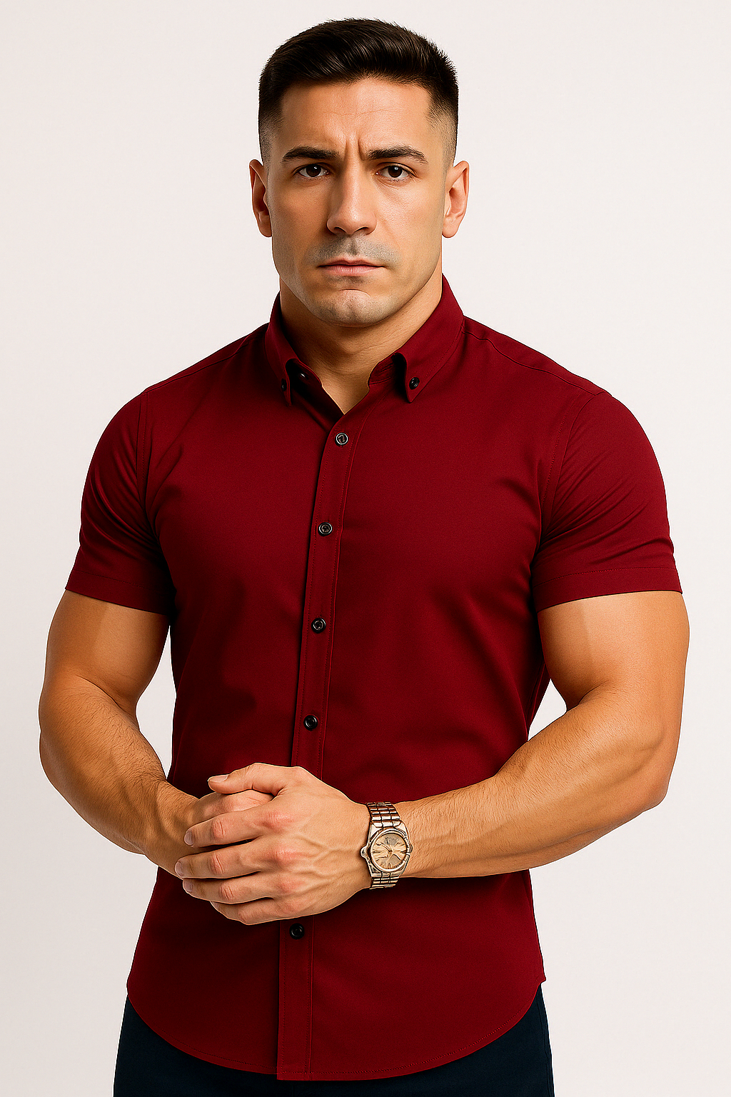 Men's Short Sleeve Shirt – Stretch Fabric for Perfect Fit & Style