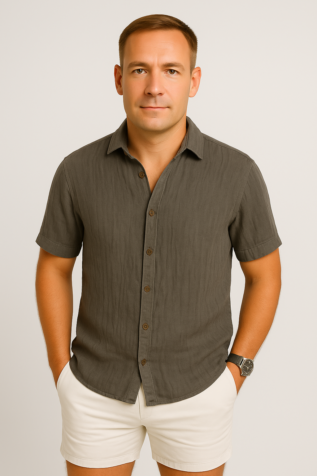 Men’s Shirt – Linen Look, Summer-Ready & Stylish