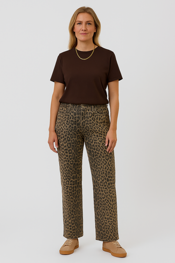 Women’s Flared Trousers – Leopard Print, Bold & Flattering