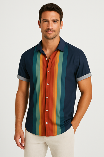 Men's Shirt – Retro Linen Style, Breezy & Stylish