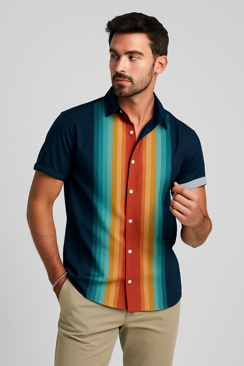 Men's Shirt – Retro Linen Style, Breezy & Stylish
