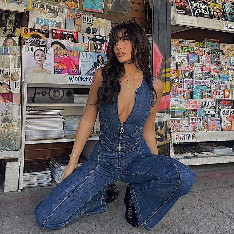Women's Denim Jumpsuit – Versatile & Elegant for Spring & Summer