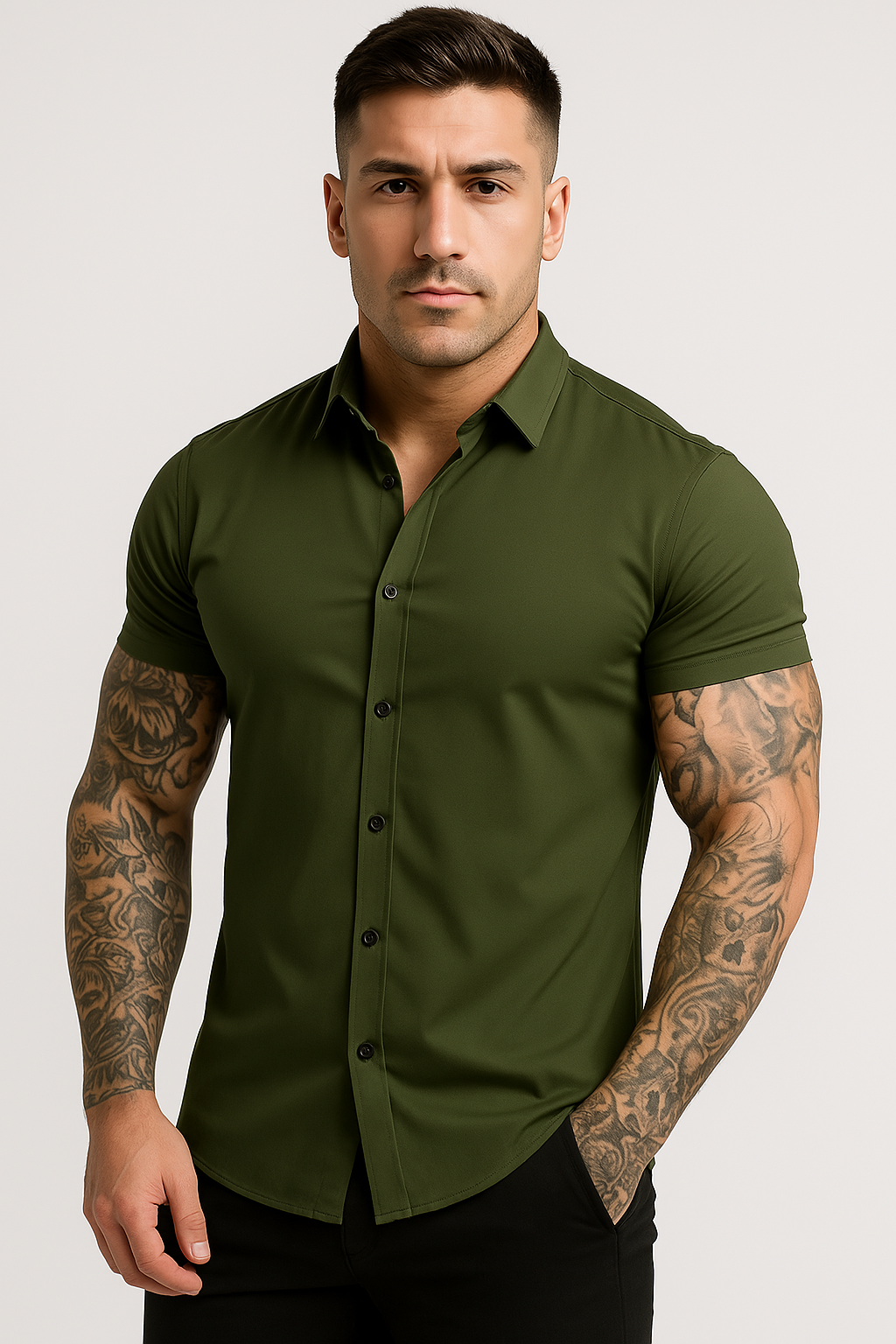 Men's Short Sleeve Shirt – Stretch Fabric for Perfect Fit & Style