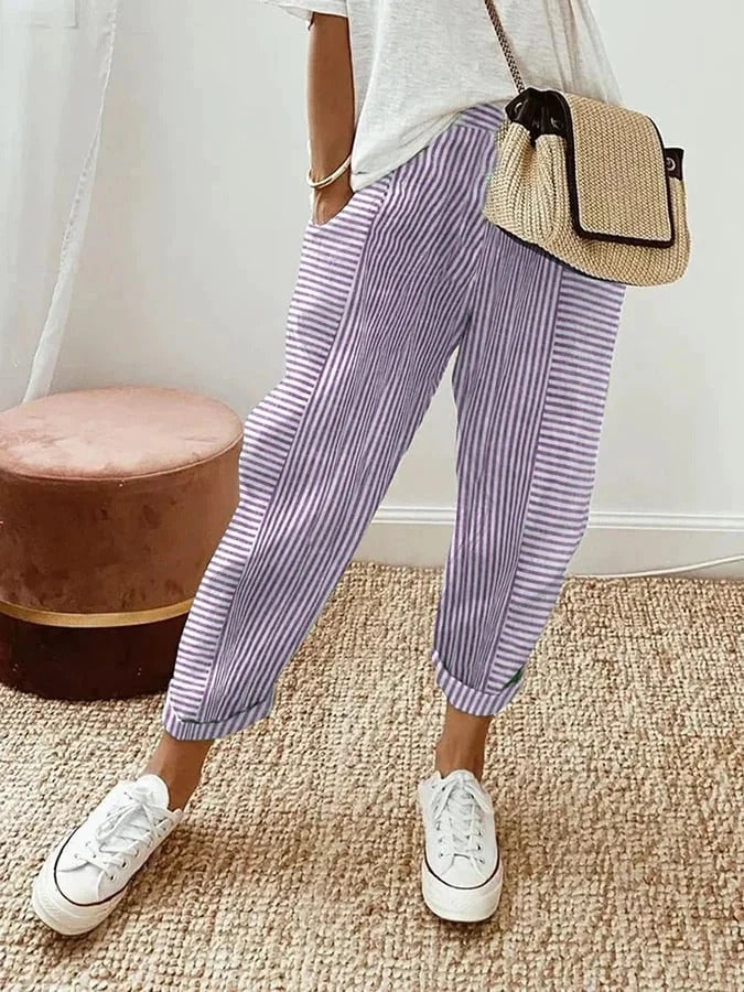 Women's Trousers – Striped, Comfortable & Versatile